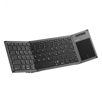 Inateck KB06101_STEEL GRAY klawiatura Domowa RF Wireless + Bluetooth QWERTZ Angielski Czarny