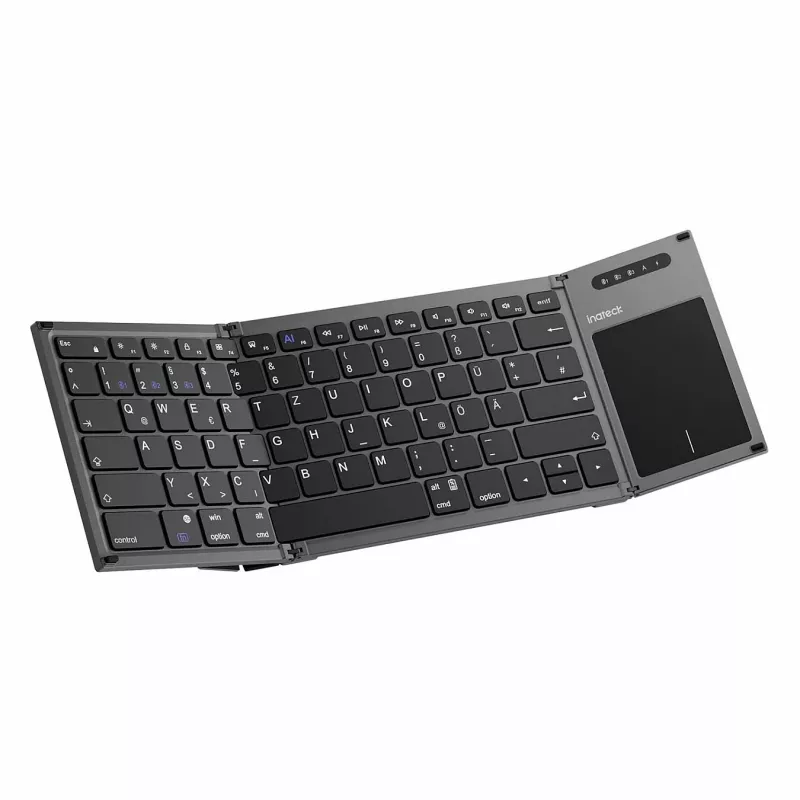 Inateck KB06101_STEEL GRAY klawiatura Domowa RF Wireless + Bluetooth QWERTZ Angielski Czarny