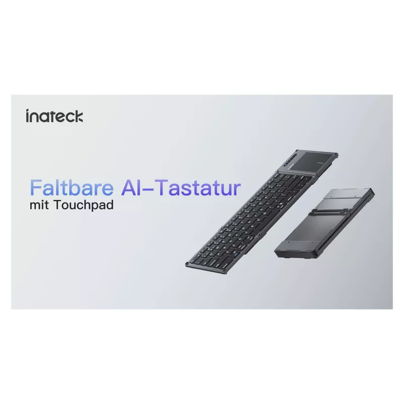 Inateck KB06101_STEEL GRAY klawiatura Domowa RF Wireless + Bluetooth QWERTZ Angielski Czarny