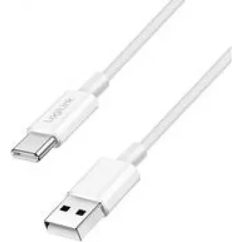 LogiLink USB 2.0 Type-C kabel C/m> A/m Nylon 60W biały - kabel - cyfrowy/dane (CU0322)