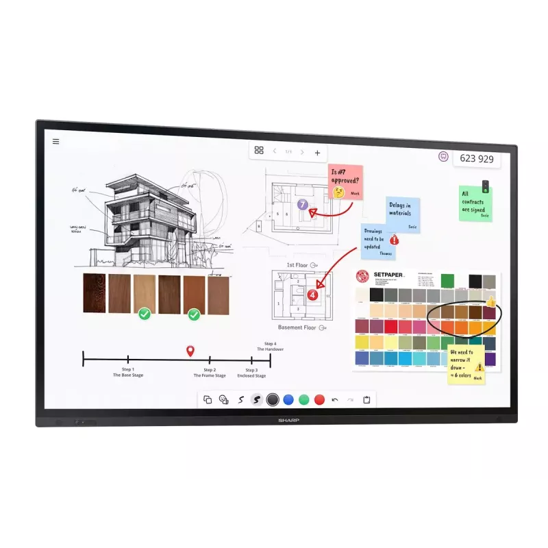 Interaktywny panel Sharp PN-LA862 86 cali 4K Ultra HD Ekran dotykowy Czarny