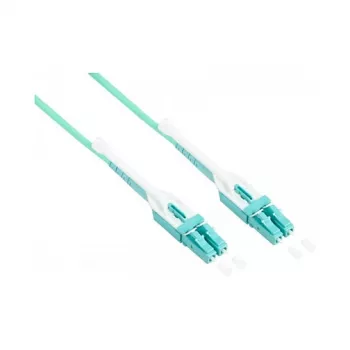 Kabel krosowy światłowodowy duplex OM3 (Multimode, 50/125) LC/LC, UNIBOOT, LSZH, odwracalna polaryzacja, zaczep odblokowujący, 2m, Good Connections® (LW-U802LC3)
