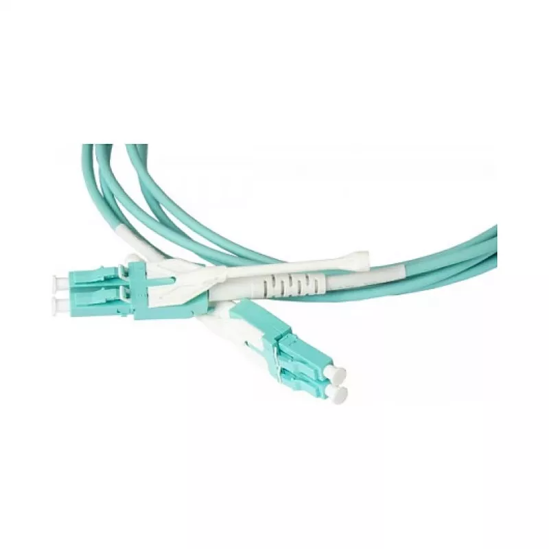 Kabel krosowy światłowodowy duplex OM3 (Multimode, 50/125) LC/LC, UNIBOOT, LSZH, odwracalna polaryzacja, zaczep odblokowujący, 2m, Good Connections® (LW-U802LC3)