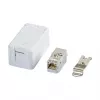 Płaski żeński łącznik RJ-45 BTR 130B21D1APL-E Cat6a biały płaski