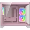 Mini Tower PC Case Cougar FV150 ARGB — różowy, obsługuje wentylatory boczne 2x 120/140 mm, tylny 1x 120 mm, dyski 2,5 inch/3,5 inch, 285×435×365 mm