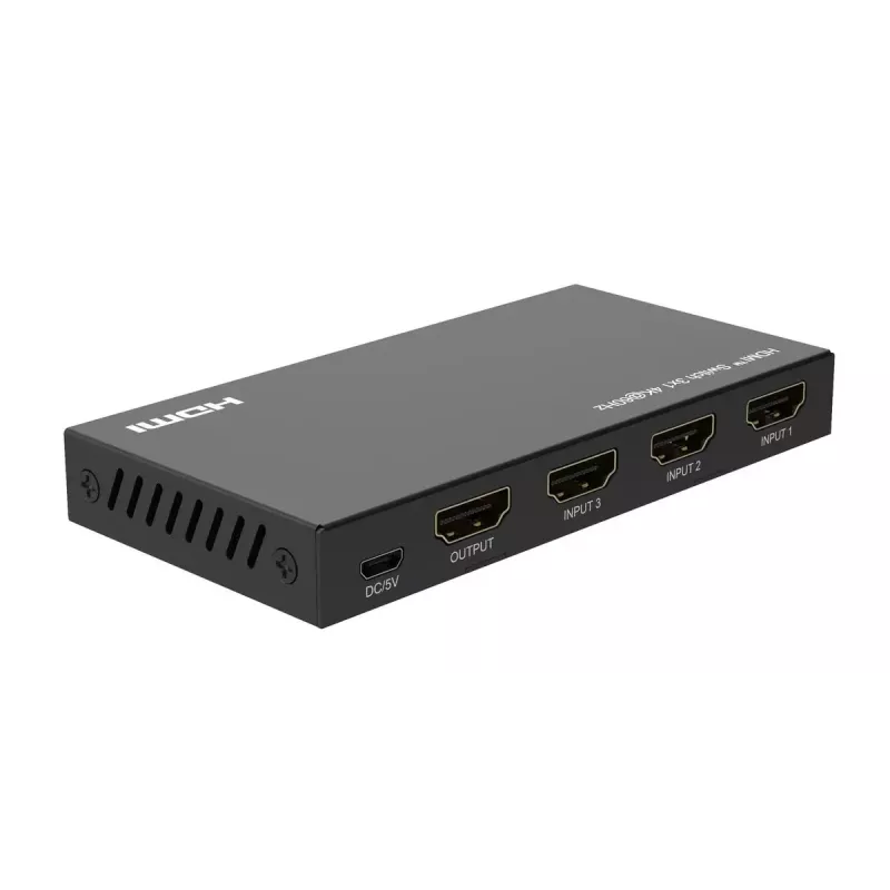 Przełącznik wideo MicroConnect MC-HDMISWITCH0301-4K 4K 60Hz Metalowy Czarny