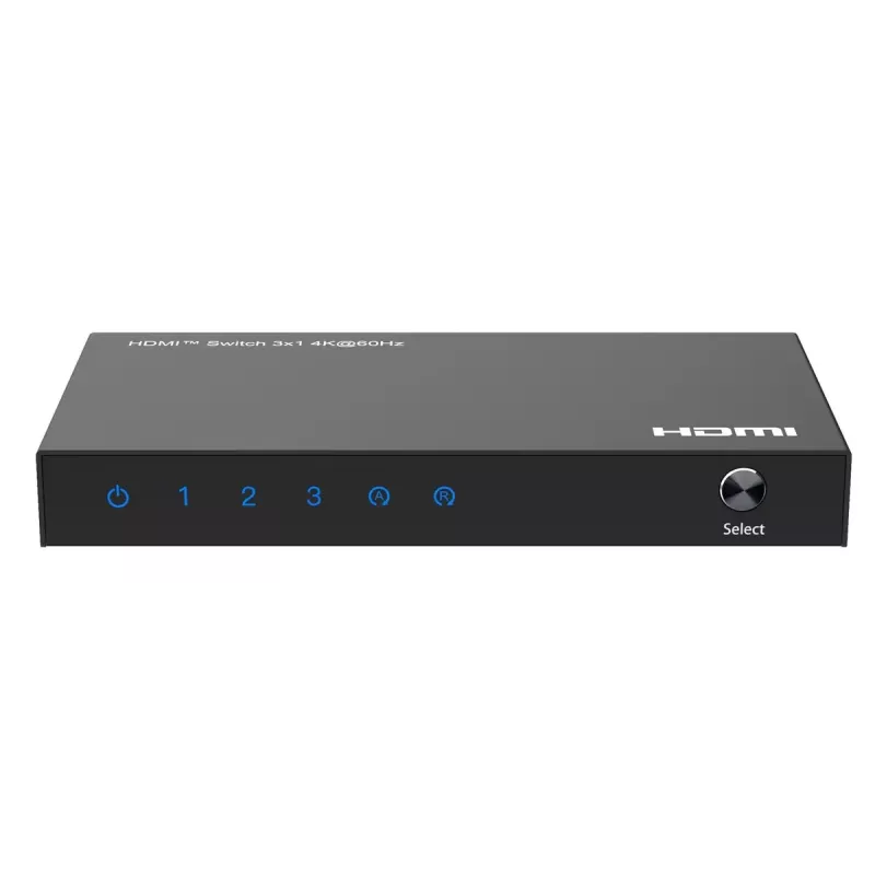 Przełącznik wideo MicroConnect MC-HDMISWITCH0301-4K 4K 60Hz Metalowy Czarny