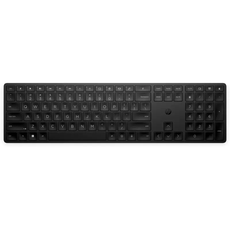 Bezprzewodowa programowalna klawiatura pełnowymiarowa HP 450 — RF bezprzewodowa + USB, czarna