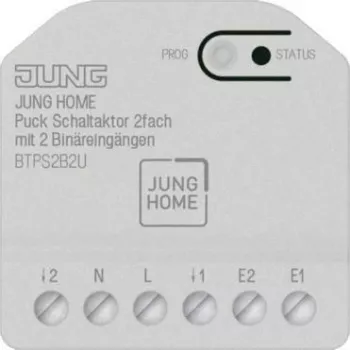 Dwukanałowy siłownik przełączający z 2 wejściami binarnymi Jung BT P S2 B2 U (JUNG HOME Puck)