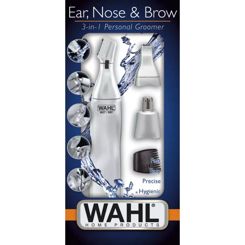 Wahl Ear, Nose & Brow 3-in-1 precyzyjny trymer, srebrny