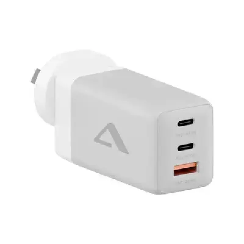 ALOGIC WCM3X67G ładowarka sieciowa do smartfonów i tabletów, 110–240 V, 2× USB‑C, szaro‑biała