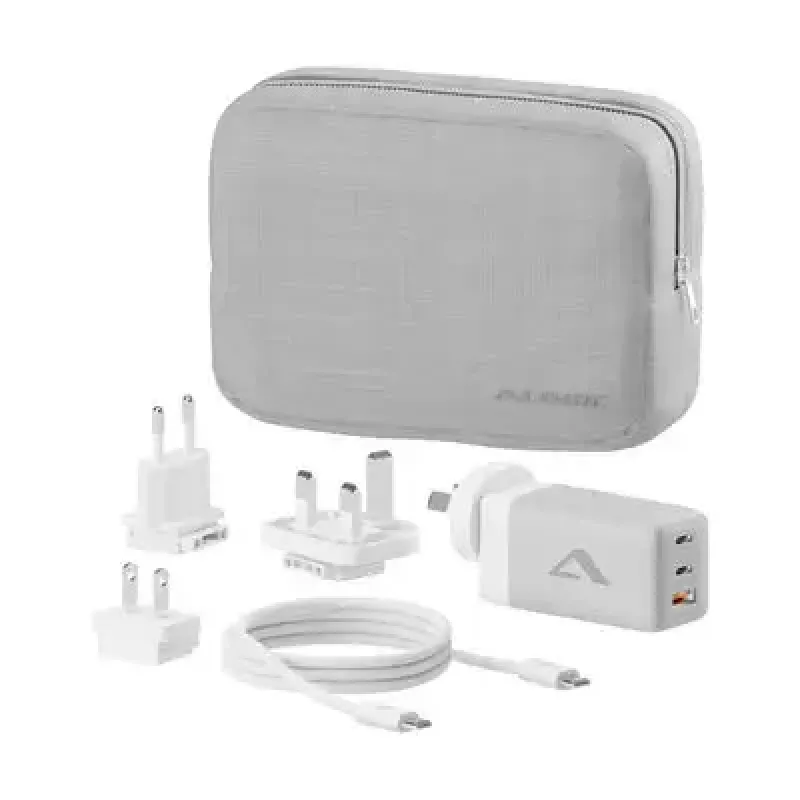 ALOGIC WCM3X67G ładowarka sieciowa do smartfonów i tabletów, 110–240 V, 2× USB‑C, szaro‑biała