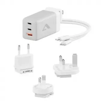ALOGIC WCM3X67G ładowarka sieciowa do smartfonów i tabletów, 110–240 V, 2× USB‑C, szaro‑biała