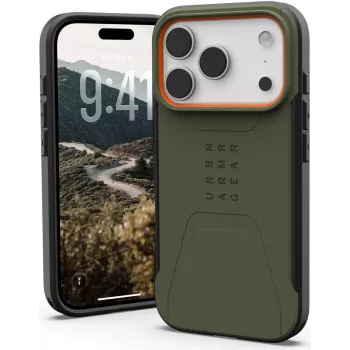 UAG Urban Armor Gear Civilian MagSafe Case | Apple iPhone 17 Pro | olive/pop pomarańczowy | 114545117297 (114545117297)