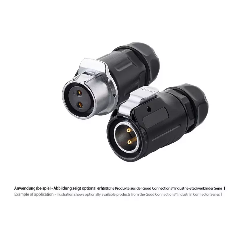 Złącze przewodowe Alcasa IC01-20P202 S1 Power 2-pin czarne