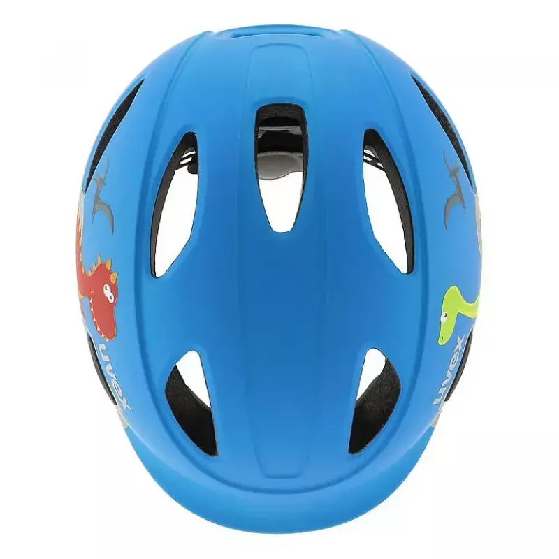 Kask ochronny UVEX oyo style niebieski, zielony - konstrukcja twarda skorupa, kask rowerowy dla dzieci