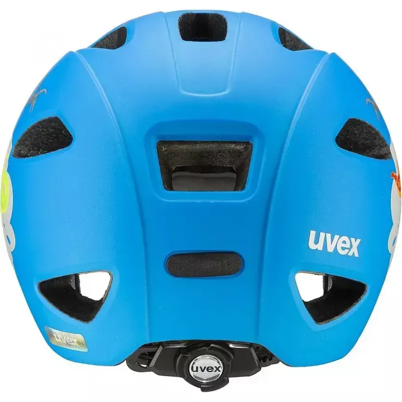 Kask ochronny UVEX oyo style niebieski, zielony - konstrukcja twarda skorupa, kask rowerowy dla dzieci