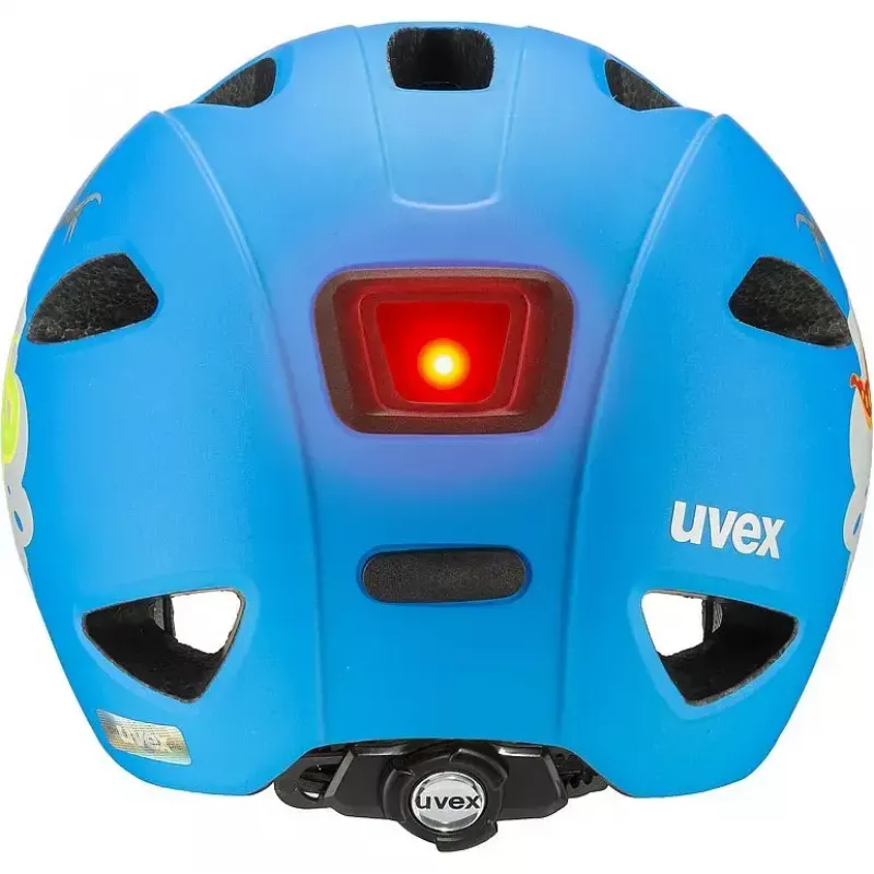 Kask ochronny UVEX oyo style niebieski, zielony - konstrukcja twarda skorupa, kask rowerowy dla dzieci