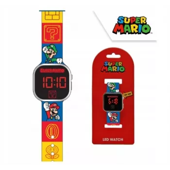 Zegarek cyfrowy LED Kids Euroswan Super Mario GSM4236 z kalendarzem