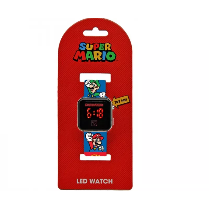 Zegarek cyfrowy LED Kids Euroswan Super Mario GSM4236 z kalendarzem