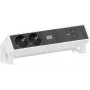 Listwa zasilająca Bachmann DESK2 z 2x gniazdami CEE 7/3 i 1x USB-C PD 100W, kabel 0,2 m, RAL9010