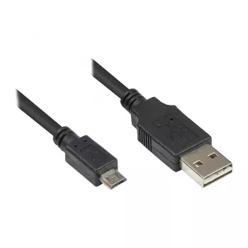 Kabel połączeniowy USB 2.0 EASY wtyk A na wtyk Micro B, czarny, 0,5 m, Good Connections® (2510-EUM005)