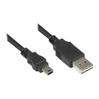 Good Connections Kabel połączeniowy USB 2.0 EASY Plug A na Mini-B - czarny - 0,5m