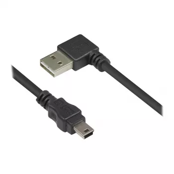 Good Connections Kabel połączeniowy USB 2.0 EASY wtyk A do Mini-B - kątowy - czarny - 0,5m
