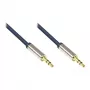 Audio Anschlusskabel High-Quality 3,5mm, 2x Klinkenstecker, Vollmetallgehäuse, dunkelblau, 0,5m, Good Connections (GC-M0038)