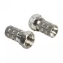 Złącze F DELOCK 65615, metalowa wtyczka kabla F do kabla koncentrycznego Ø 5,0–5,2 mm, srebrna, 1 szt.