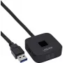 InLine USB skaner linii papilarnych z hubem, kompatybilny z Windows Hello, kabel 1,5 m, czarny