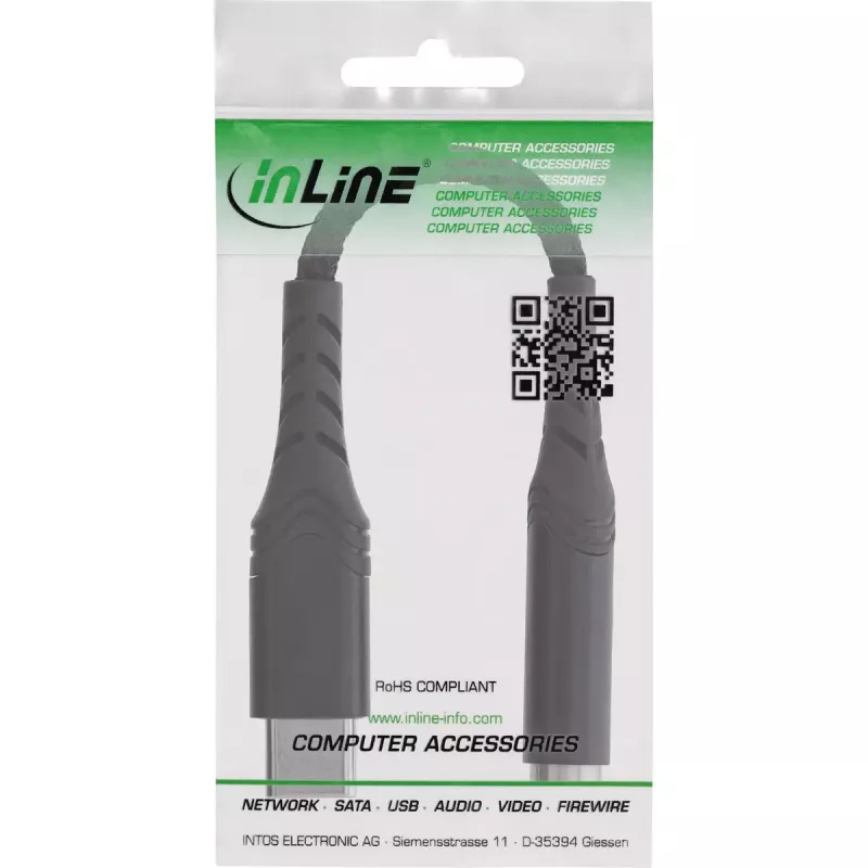 Konwerter audio InLine 33054E USB-C na 3,5 mm z wbudowanym DAC, kabel 15 cm