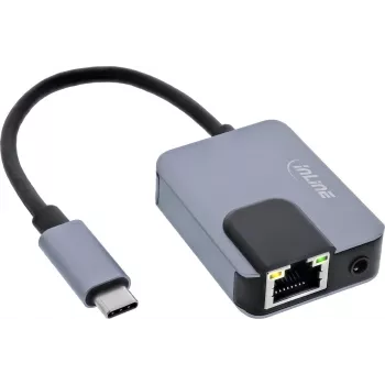 Adapter sieciowy InLine 33382I — Gigabit Ethernet, USB-C 3-w-1 (Ethernet, Audio, PD)