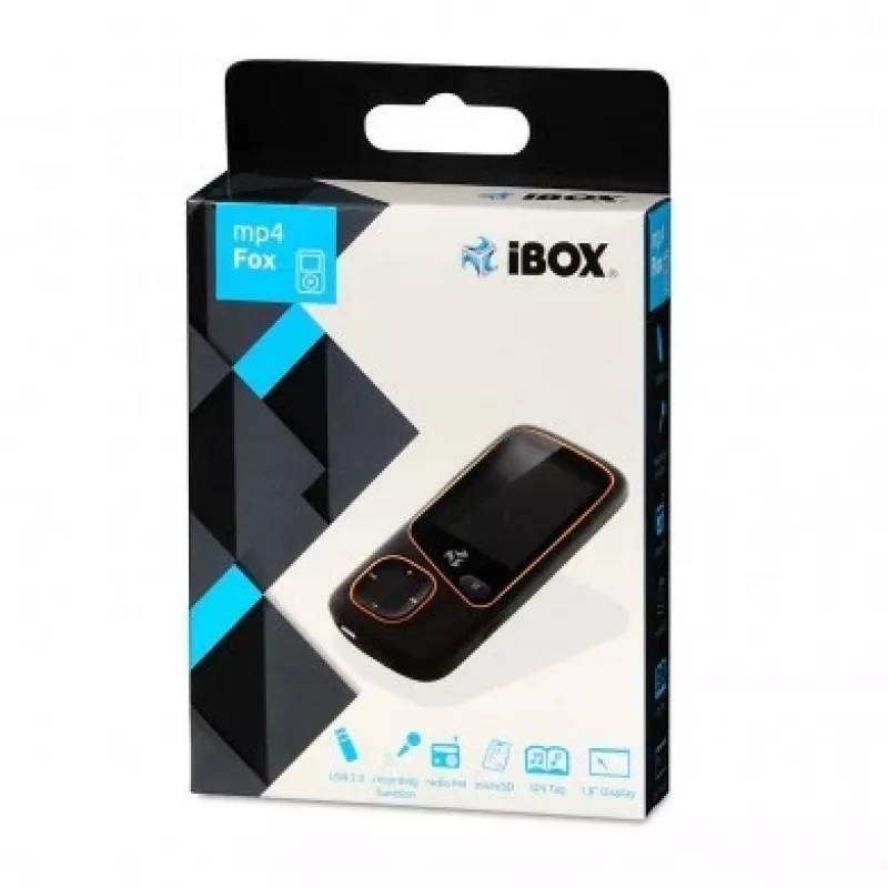 Przenośny odtwarzacz MP4 IBOX IMP34V1816BK — 4 GB, wyświetlacz LCD, radio FM, obsługa MicroSD, czarny