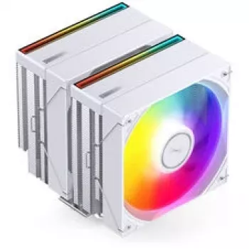 Chłodzenie CPU Jonsbo CB80 Dual-Tower z dwoma wentylatorami 120 mm PWM ARGB — białe