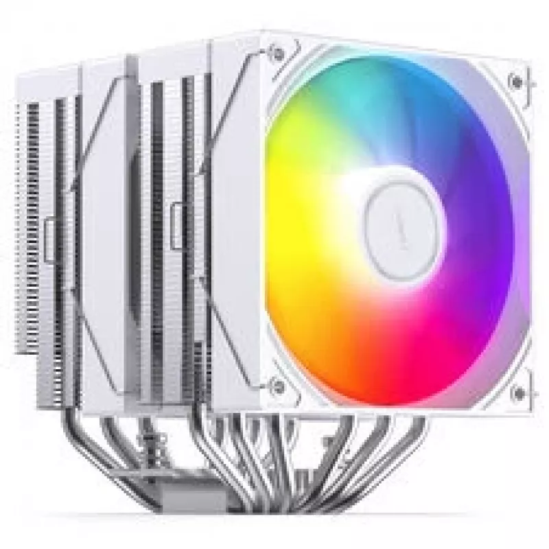 Chłodzenie CPU Jonsbo CB80 Dual-Tower z dwoma wentylatorami 120 mm PWM ARGB — białe