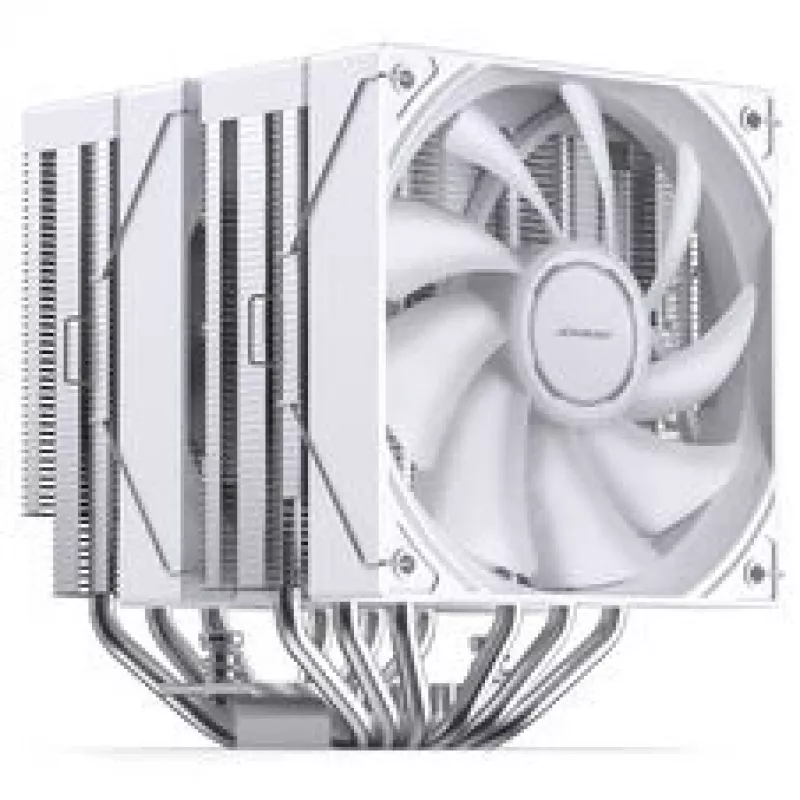 Chłodzenie CPU Jonsbo CB80 Dual-Tower z dwoma wentylatorami 120 mm PWM ARGB — białe
