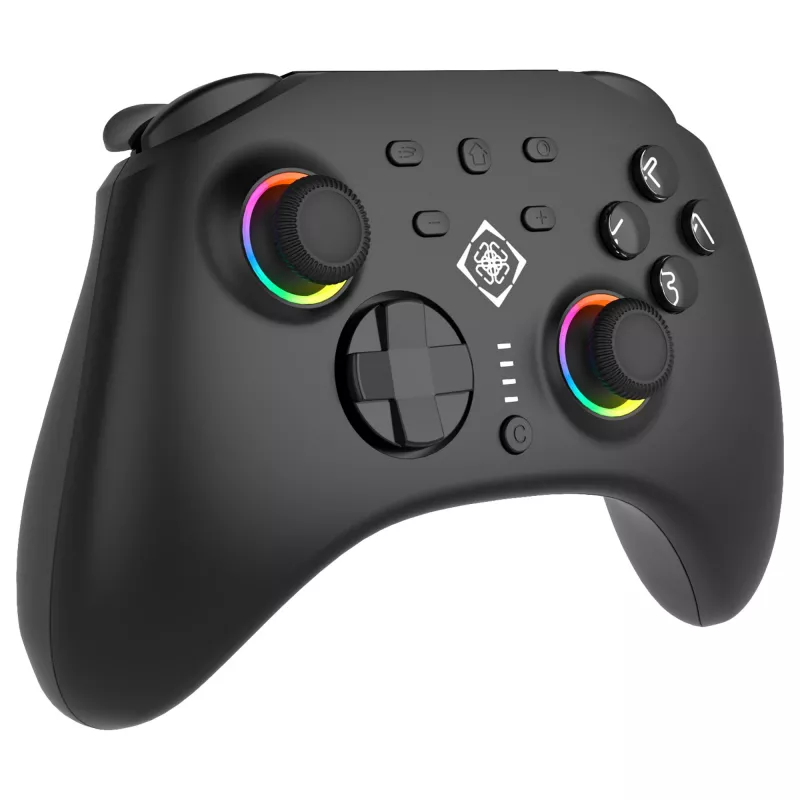 Gamepad Deltaco GAM-198 czarny — Bluetooth i USB (Type-C) do Nintendo Switch, Switch 2, Switch OLED, Android, PC