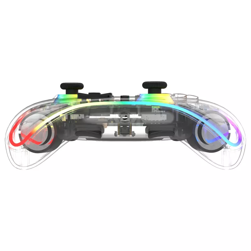 Gamepad Deltaco Gaming GAM-198-T Transparent Bluetooth/USB USB-C dla Nintendo Switch, Switch 2, Switch OLED, Android, PC