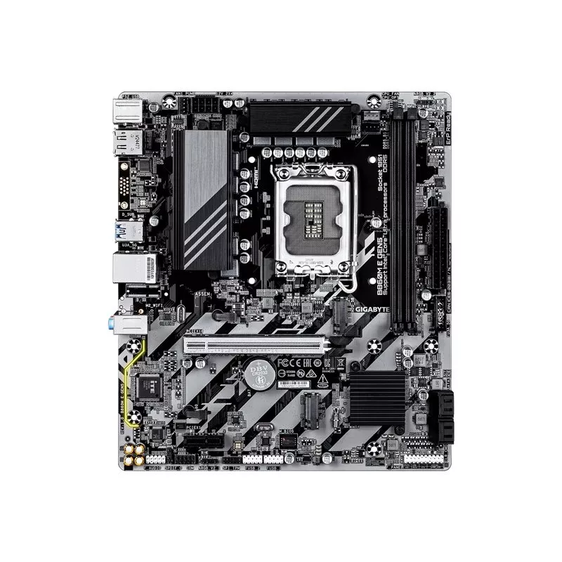 Płyta główna GIGABYTE B860M E GEN5 LGA1851 dla Intel Core Ultra, DDR5 do 8800 MHz (O.C.), 2x PCIe 4.0 M.2, 1GbE