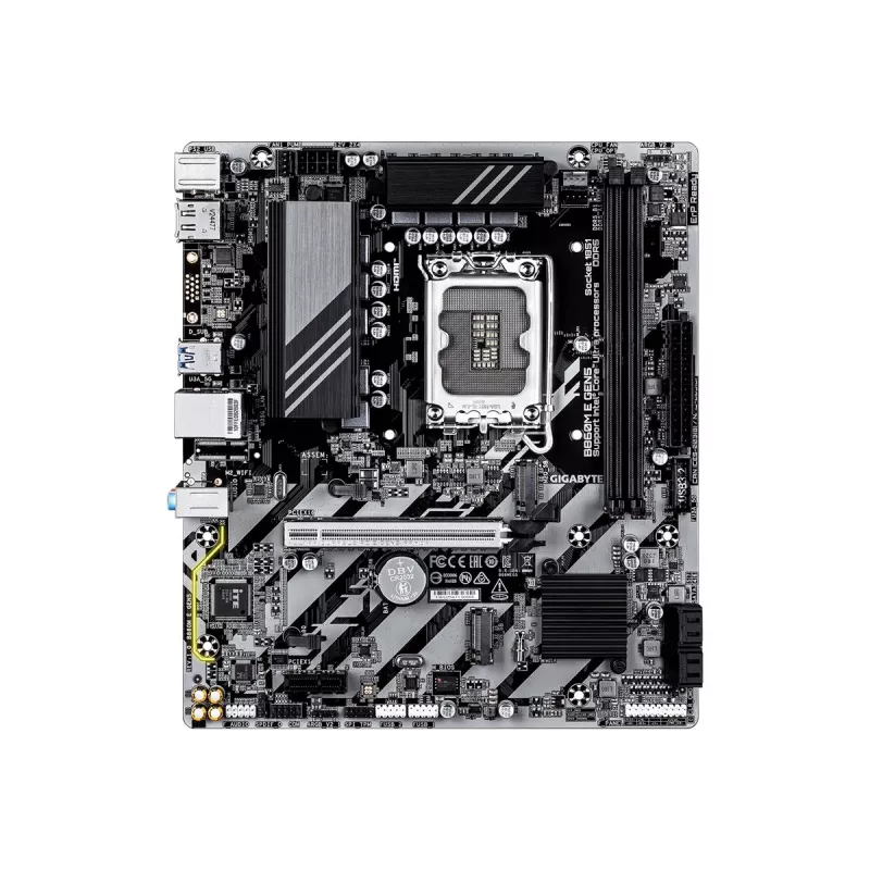 Płyta główna GIGABYTE B860M E GEN5 LGA1851 dla Intel Core Ultra, DDR5 do 8800 MHz (O.C.), 2x PCIe 4.0 M.2, 1GbE