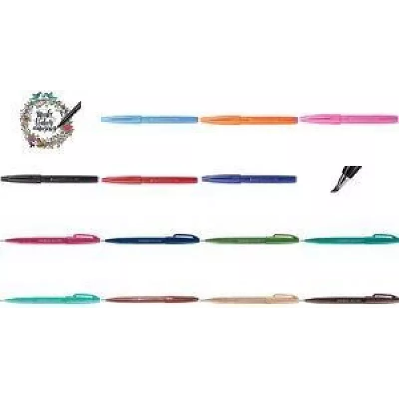 Marker PENTEL Brush Sign cienka końcówka, szary tusz, pojedynczy flamaster (SES15C-S3X)