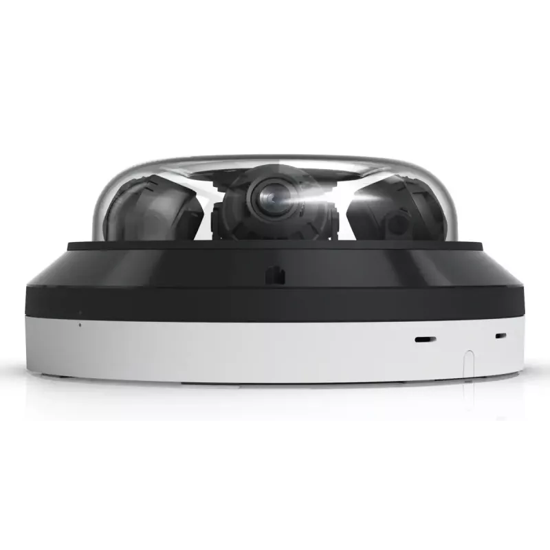 Kamera bezpieczeństwa IP kopułkowa UBIQUITI AI Multi Sensor 4 — 3840×2160, pole widzenia 360°, zoom optyczny 2,33×, montaż sufitowy, przewodowa (biała/czarna)