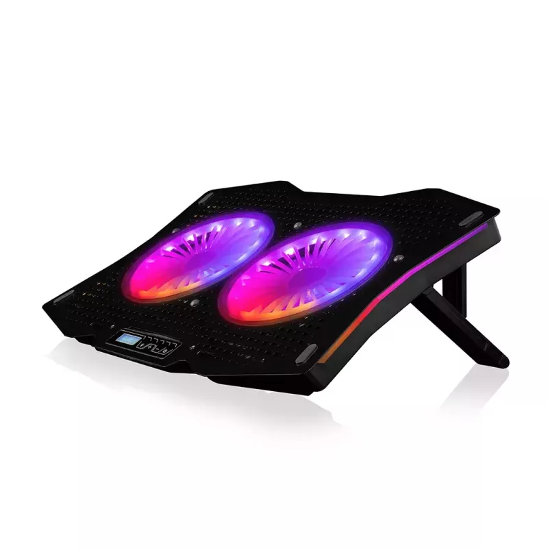 Podkładka chłodząca Modecom MC-CF18 RGB 45,7 cm 2 wentylatory Czarna