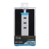 Hub USB 3.0 z Gigabit Ethernet ITEC U3GLAN3HUB — 3-portowy hub metalowy, VIA VL812 + Realtek RTL8153, srebrny
