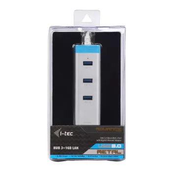i-tec Metalowy hub ładujący USB 3.0, 4 porty, z zasilaczem
