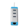 Hub USB 3.0 z Gigabit Ethernet ITEC U3GLAN3HUB — 3-portowy hub metalowy, VIA VL812 + Realtek RTL8153, srebrny