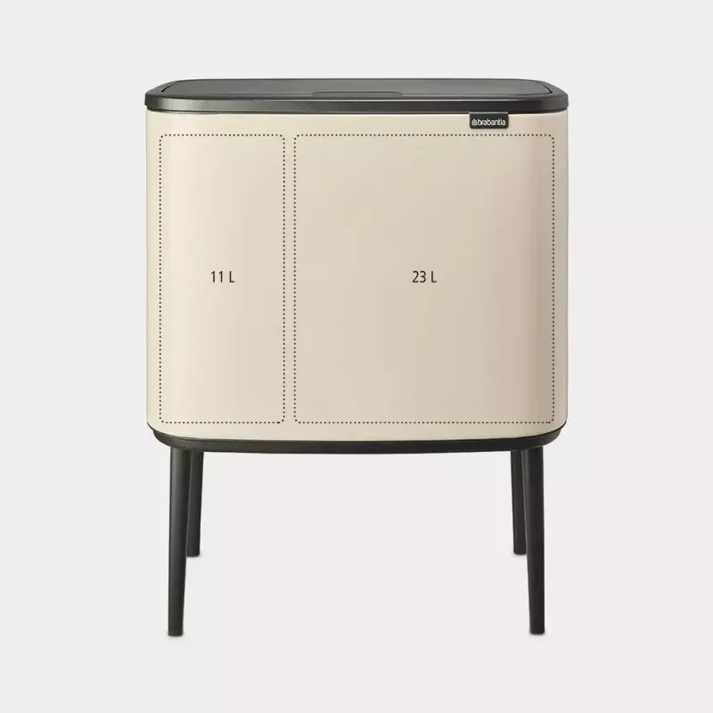 Brabantia Bo Touch Bin 34 L 2 kosze Beżowy Szerokość 540 mm Głębokość 312 mm Wysokość 680 mm