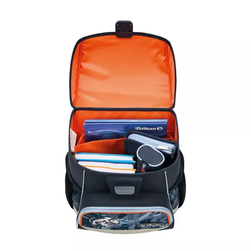 School bag set HERLITZ Loop Plus TechMech for boys — polyester, includes school bag, sport bag, pencil case, pencil pouch