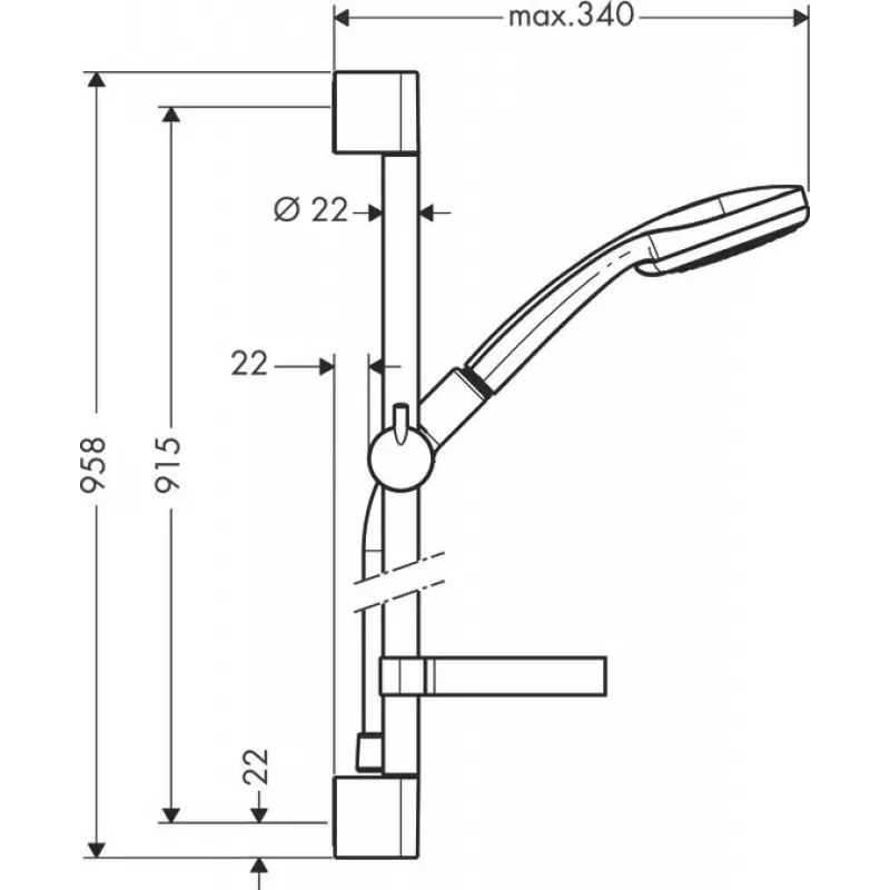 System prysznicowy Hansgrohe Croma 100 27771000 Chrom